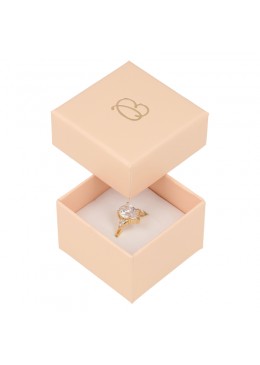 Caja de cartón rosa cuarzo para sortija o pendientes de joyeria y bisuteria PI-42
