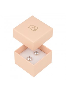 Caja de cartón rosa cuarzo para sortija o pendientes de joyeria y bisuteria PI-42