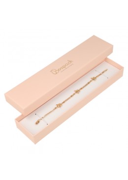 Caja de cartón rosa pulsera extendida de joyería bisutería y joyas 235x54x26 mm PI-51