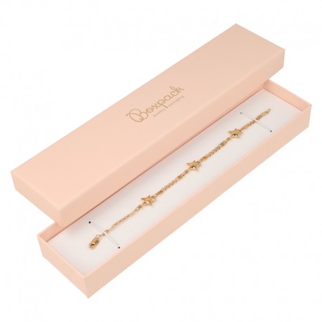 Caja de cartón rosa pulsera extendida de joyería bisutería y joyas 235x54x26 mm PI-51
