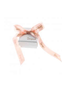 Caja de carton con lazo forrada de papel para anillo sortija de joyeria y bisuteria LIP-42