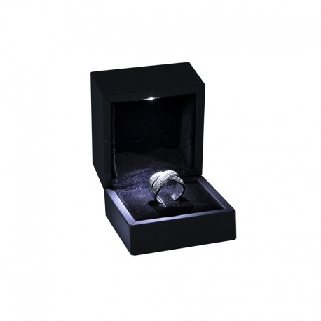 Estuche sortija patilla con luz led para joyeria bisuteria joyas 60X65X50mm LE-14