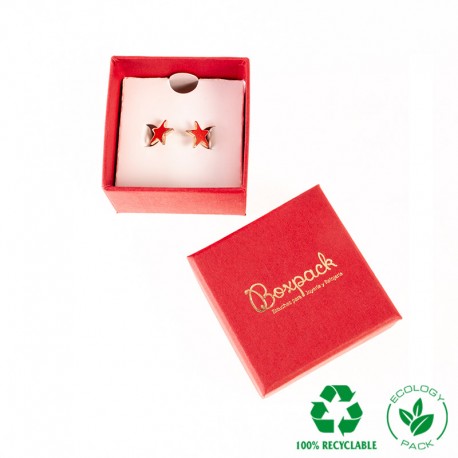 Caja ecológica de cartón para anillo de joyería y bisutería color rojo E-EP-41-PO-R