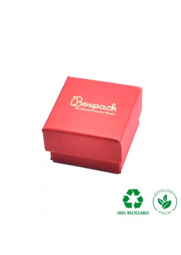 Caja ecológica de cartón para anillo de joyería y bisutería color rojo E-EP-41-PO-R cerrada