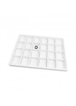 Bandeja de 24 colgantes de joyería, bisutería y joyas color blanco 315x225x30 mm BJ-24C
