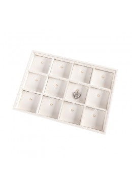 Bandeja de 12 colgantes con gancho blanca para joyería, bisutería y joyas 315x225x30 mm BJ-12C
