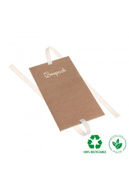 Caja de carton automontable ecologica con lazo para joyas bisuteria y joyeria color kraft desplegada