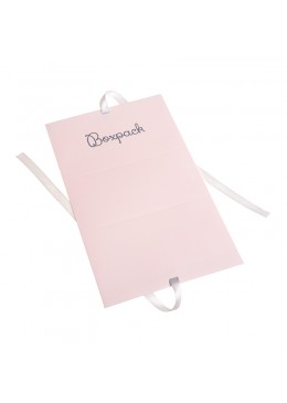 Caja de carton automontable con lazo para joyas bisuteria y joyeria color rosa cuarzo fl-2-r desplegada