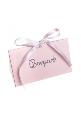 Caja de carton automontable con lazo para joyas bisuteria y joyeria color rosa cuarzo fl-2-r