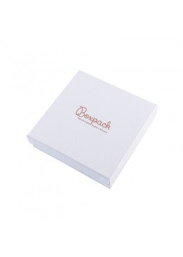 Caja de cartón para collar gargantilla de joyería y bisutería 120X120X33mm cerrada marcada en oro rosa IP-17 