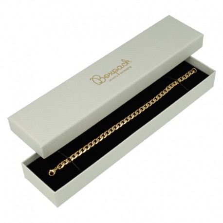 Caja de cartón gris para pulsera extendida de joyeria bisuteria y joyas 235x54x26 mm ST-51