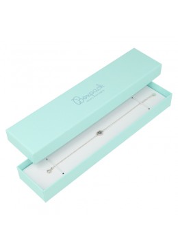 Caja de cartón para pulsera extendida de joyería bisutería y joyas color aguamarina AQ-51