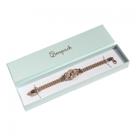 Caja de cartón para pulsera extendida de joyería bisutería y joyas color aguamarina AQ-51