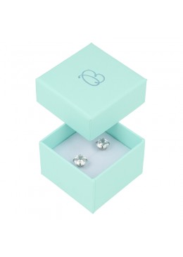 Caja de cartón para anillo sortija de joyería y bisutería color aguamarina AQ-42