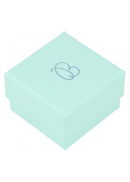Caja de cartón para anillo sortija de joyería y bisutería color aguamarina AQ-42