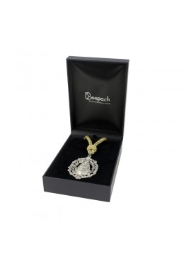 Estuche forrado en imitación piel para medalla con cordón de joyería bisutería y joyas C-15-MC