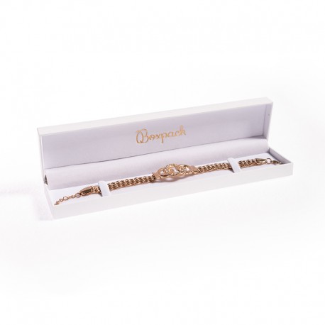 Estuche para pulsera blanco interior blanco 219x55x22mm FR-5-PE