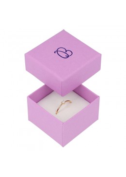 Caja de cartón para anillo o pendientes color morado 51x51x33mm LV-42
