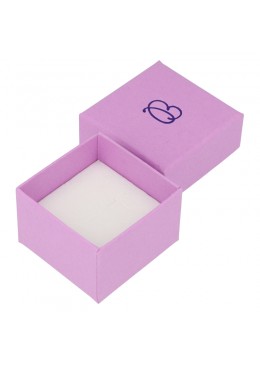 Caja de cartón para anillo o pendientes color morado 51x51x33mm LV-42