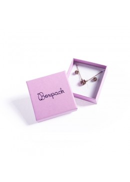 CAJA JUEGO Y COLGANTE color morado 65x65x25mm LV-61 