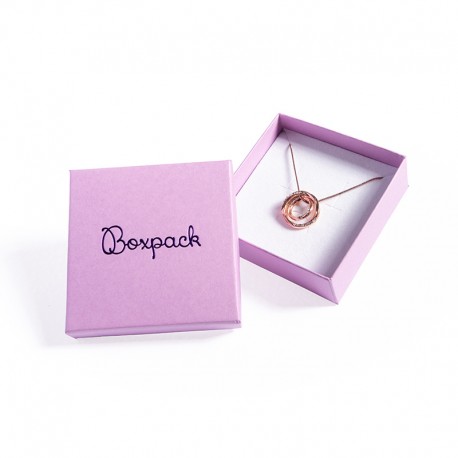 CAJA JUEGO Y COLGANTE color morado 86x86x32mm LV-81