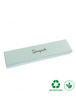 Caja de cartón ecológica para pulsera extendida color aguamarina de joyería y bisutería E-AQ-51