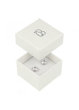 Caja de cartón color marfil para sortija o pendientes de joyería y bisutería IV-42