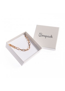 Caja de cartón color marfil para juego más colgante de joyería y bisutería 86x86x32mm IV-81