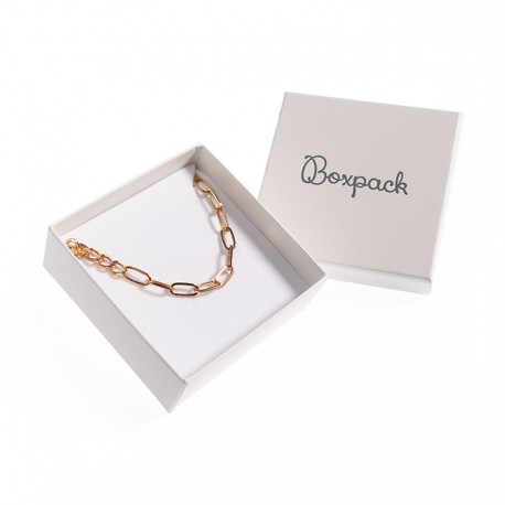 Caja de cartón color marfil para juego más colgante de joyería y bisutería 86x86x32mm IV-81