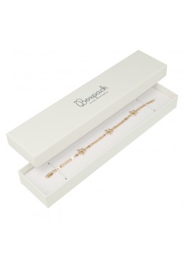 Caja de cartón color marfil para pulsera de joyería y bisutería 233x53x25mm IV-51