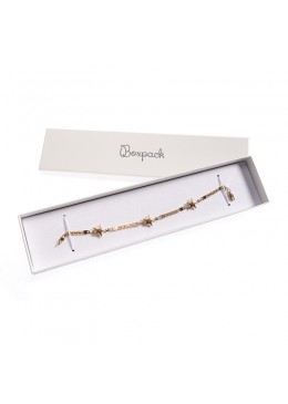 Caja de cartón color marfil para pulsera de joyería y bisutería 233x53x25mm IV-51