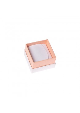 Caja de carton blanca y rosa para anillo o pendientes de joyeria bisuteria y joyas  SA-42-RS