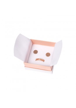 Caja de cartón blanca y rosa para pendientes colgante y anillo de joyería bisutería y joyas  SA-61