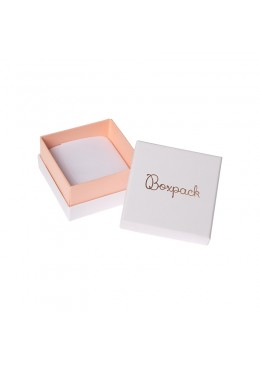 Caja de cartón blanca y rosa para pendientes colgante y anillo de joyería bisutería y joyas  SA-61