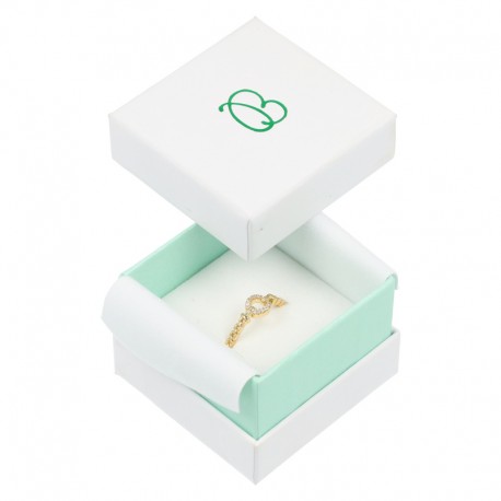 Cajas de carton blanca y aguamarina para anillos o pendientes de joyeria bisuteria y joyas  SA-42