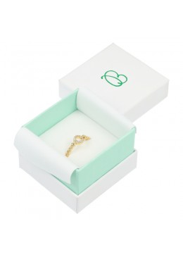 Cajas de carton blanca y aguamarina para anillos o pendientes de joyeria bisuteria y joyas  SA-42