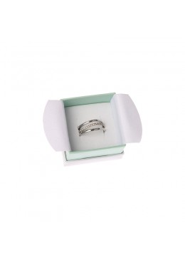Cajas de carton blanca y aguamarina para anillos o pendientes de joyeria bisuteria y joyas  SA-42