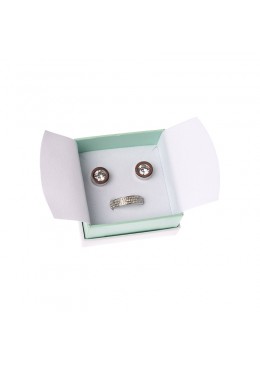 Cajas de cartón blanca y aguamarina para pendientes colgante y anillo de joyería bisutería y joyas  SA-61