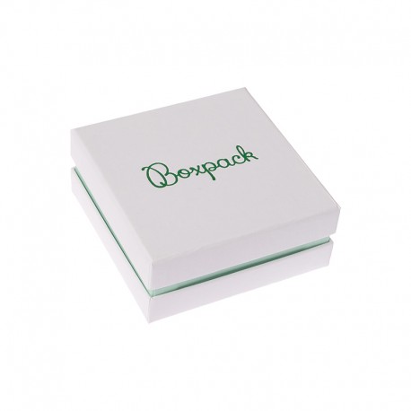 Caja de cartón blanca y aguamarina para colgante anillo y pendientes de joyería bisutería y joyas  SA-81-AQ