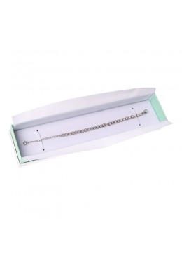 Caja de cartón blanca y aguamarina para pulseras de joyería bisutería y joyas  SA-51