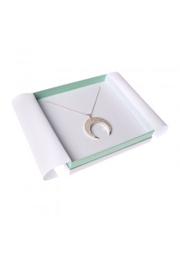 Cajas de cartón blanca y aguamarina para collar colgante aderezo de joyería bisutería y joyas  SA-18