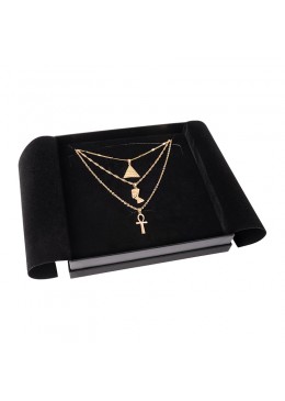 Caja de cartón negra para collar colgantes aderezo de joyería bisutería y joyas  SA-18