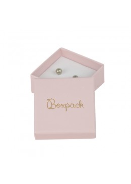 Caja de cartón rosa cuarzo para pendientes de joyeria y bisuteria 