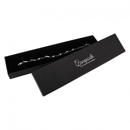 Caja de carton negra para pulsera extendida de joyeria y bisuteria EP-50-n
