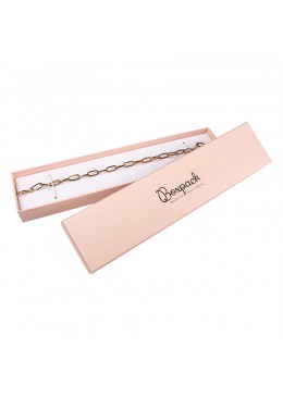 Caja de cartón para pulsera extendida de joyería bisutería y joyas rosa cuarzo  PI-50