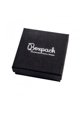 Caja de carton negra para juego colgante sortija anillo y pendientes de joyeria y bisuteria EP-81-n