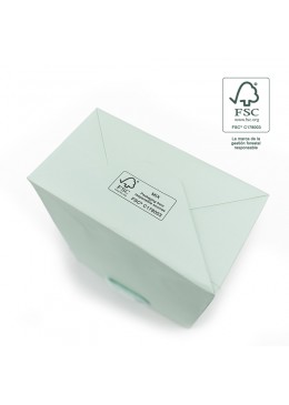Bolsa de papel ecologica FSC aguamarina para joyeria bisuteria y relojeria FE-B-M-AQ