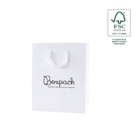 Bolsa de papel ecologica FSC para joyeria bisuteria y relojeria FE-B-M-B