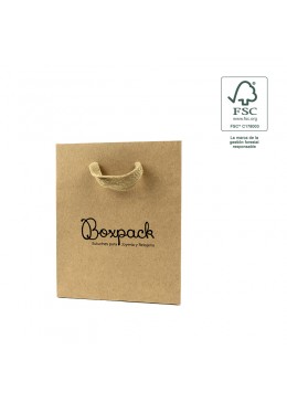 Bolsa de papel ecologica FSC kraft para joyeria bisuteria y relojeria FE-B-M-K
