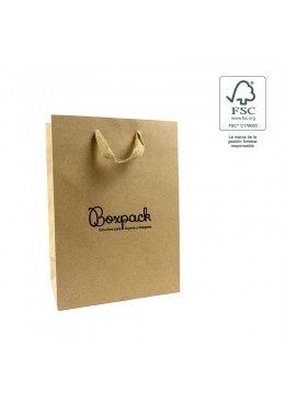Bolsa de papel ecologica FSC kraft para joyeria bisuteria y relojeria FE-B-L-K